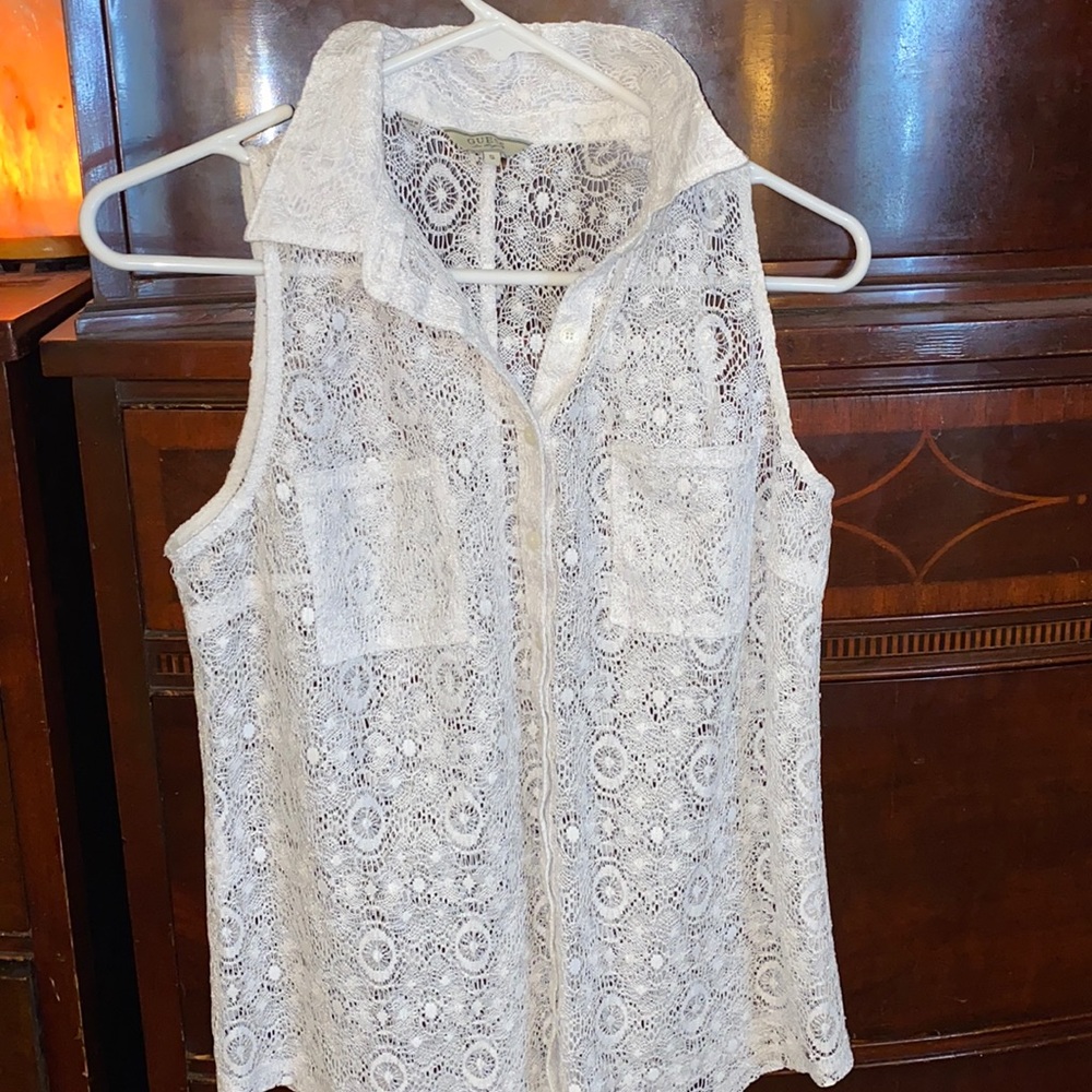 Guess Sleeveless Lace Top